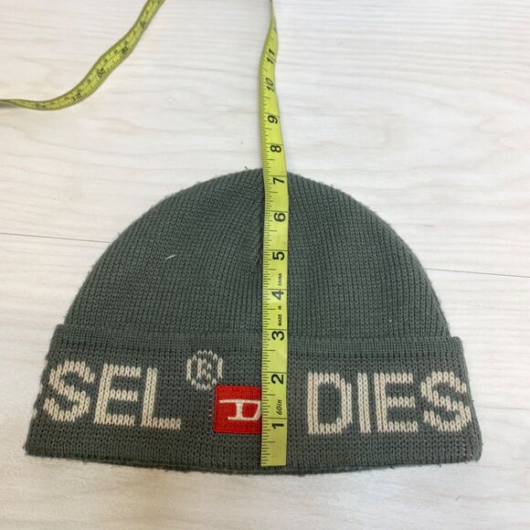 Vintage Diesel Beanie Hat Rare Grey Red Unisex Wool - Picture 10 of 10